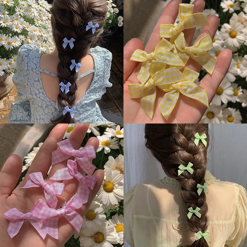 Mini Bow Hairpins for Women Plaid Hair Clips Sweet Cute Girls Bangs Clips  Korean Style Braid Hairstyle Hair Accessories | Lazada PH