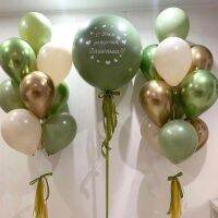 [A Great]15ชิ้น RetroGreenGold ลูกโป่งน้ำยางตกแต่งงานเลี้ยงวันเกิดเด็ก ShowerBallon อุปกรณ์การเฉลิมฉลองงานแต่งงานบอล