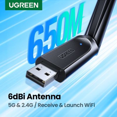 Ugregreen AC650อะแดปเตอร์ Wifi/AC1300 5G &amp; 2.4G 6Dbi เสารับwifi USB สำหรับคอมพิวเตอร์พีซี Windows อีเตอร์เน็ต USB การ์ดเน็ตเวิร์กเครื่องอุปกรณ์เชื่อมต่อกับ Wifi