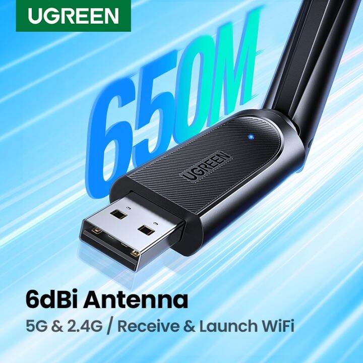 ugregreen-ac650อะแดปเตอร์-wifi-ac1300-5g-amp-2-4g-6dbi-เสารับwifi-usb-สำหรับคอมพิวเตอร์พีซี-windows-อีเตอร์เน็ต-usb-การ์ดเน็ตเวิร์กเครื่องอุปกรณ์เชื่อมต่อกับ-wifi