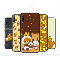 Black อ่อนนุ่ม ซิลิโคน เคสโทรศัพท์ หรับ Samsung A01 A50S A31 M31 M21 A51 A10S A30S A11 A20 A50 A21S A21 M30 A71 A20S A70 M30S A30 A10 M51 H-40 Cute Rilakkuma