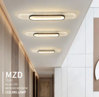 MZD【หลอดไฟ LED 3สีแบบทันสมัยโคมไฟทางเดินไฟทางเดินโคมไฟตั้งโต๊ะแดดแถบยาวโคมไฟติดเพดานทางเข้าห้องนั่งเล่นห้องโถงโคมไฟไฟติดเพดานห้องเก็บเสื้อคลุม