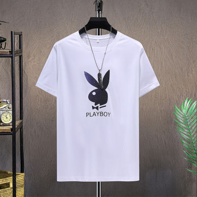 PLAYBOY แฟชั่นผู้ชายลำลองเสื้อยืดพิมพ์ภาพคอกลมยี่ห้อ Top ชุดชั้นในเสื้อยืด