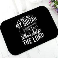 Cool Use Guitar Worship the Lord Christian Music Guitar Welcome Doormat Floor Door Mat Rug Carpet Bathroom Kitchen Decor Gifts