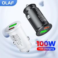 Olaf 100W USB Car Charger Fast Charging PD Quick Charge 3.0 USB C Car Phone Charger Adapter For iPhone Xiaomi Samsung QC 3.0 Car Chargers