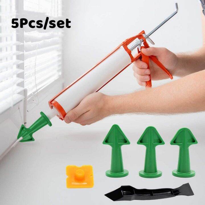 【YF】 5Pc Caulking Nozzle Applicator Finishing Tool Spatula Plastic Glue Shovel Brick Joints