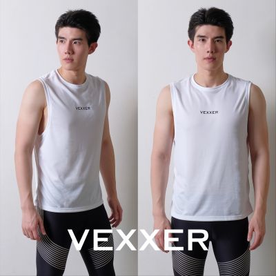 Vexxer Running Tanktop M01 - สีขาว เสื้อกีฬา แขนสั้น เสื้อยืด เสื้อวิ่ง ออกกำลังกาย