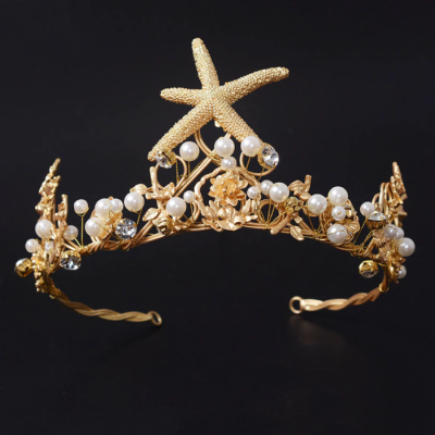 Star Queen Crowns Wedding Hair Accessories Handmade Crown