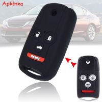 เคส Kunci Remote Mobil ซิลิโคน Apktnka 4ปุ่มสำหรับใส่ผิว Fob ป้องกันสำหรับฮอนด้า Acura Zdx Tl