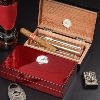 Cedar Wood Cigar Box Case Cigar Humidor Box Case Cigar Humidifier Hygrometer Cigar Humidor Sigaren Box Cigar Storage Box Case Household Security Syste