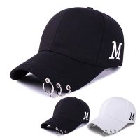 COD DSFDGESERRRRR Hat mens fashion casual Korean fashion fashion brand duck tongue hat spring iro帽子男潮休闲韩版时尚潮牌鸭舌帽春铁环棒球帽女士男生酷帅 3.18