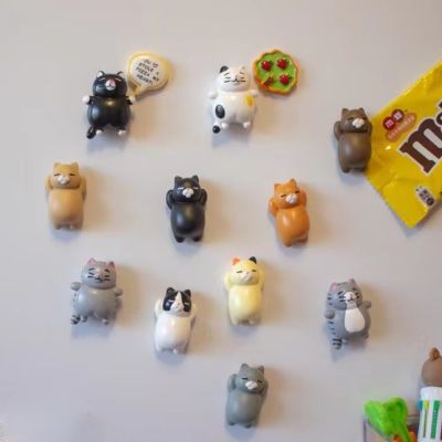 ✐ Cartoon Cute Sleeping Cat Refrigerator Creative Strong Magnetic Magnet Message Stickers Early Education Home Decoration