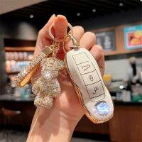 ■☫☒ Porsche Cayenne key shell macan key cover Panamera panamera car key bag 718 shell buckle female