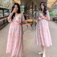 Summer Fashion Pregnant Women Clothes High Waist Chiffon Beach Dress Long Loose Pregnancy Floral Maternity Photography Dresses Pipe Fittings Accessori