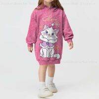 HOT★ฤดูใบไม้ผลิและฤดูใบไม้ร่วง Disney Mary Cat แมวน่ารักชุดเสื้อกันหนาวพิมพ์การ์ตูนน่ารักสาว Hooded ชุด