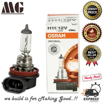 Osram H11 12 Volt 55 Watt Car Head Lamp / Fog Lamp Halogen Light Bulb (1  Pair) - Mentol Lampu H11 Kereta (1 Pasang)