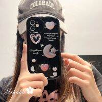 Mrhaha เคสครีมแฟชั่นสำหรับ OPPO A78 A17 A7 A15 A15s A5s A9 A5 A53 A3s A54 A12 A72 A95 A76 A94เคลือบที่มีคุณภาพสูงสีชมพูดวงจันทร์รักเคสป้องกันซิลิโคนรูปหัวใจที่เรียบง่ายหรูหราสวยงาม