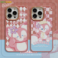 เคสโทรศัพท์เคลือบลายสุนัขจิ้งจอกการ์ตูนน่ารัก,เคสหลังซิลิโคน TPU นิ่มสำหรับ Apple IPhone 13 12 11 Pro X XS Max XR 8 7 Plus สีขาวชมพูฟ้าทอง