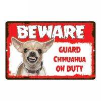 Fuzhen Boutique Decals Exterior Accessories Car Sticker Beware Guard Chihuahua Dog on Duty Novelty Sign Car Styling Bumper Stickers Decals  Magnets