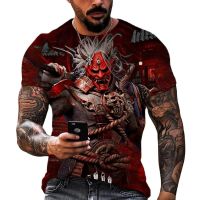 Japanese Style Ghost Face Warrior Graphic Men 39;s T Shirts 3D Printing Short Sleeve Tees Hip Hop Punk Harajuku Oversized Pullover