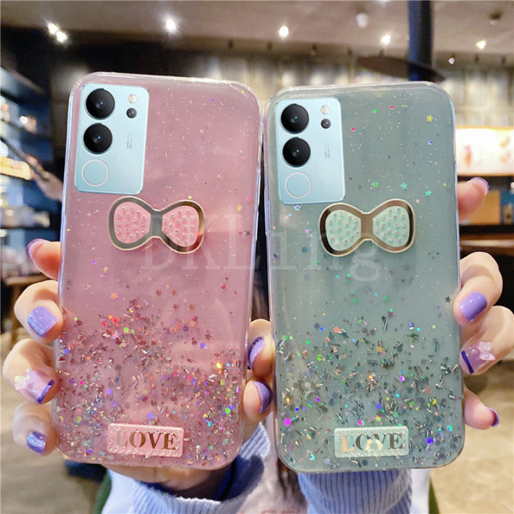 เคสมือถือเคสสำหรับ-vivo-v29-5g-ใหม่ขายดีเคส-vivo-v29ใสลายดาวระยิบระยับน่ารักโบว์แวววาวการ์ตูนฝาหลัง-vivov29-5g