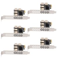 6X New 4 Ports PCIe Riser Adapter Board PCI-E 1X to 4 USB 3.0 PCI-E Rabbet GPU Riser Extender Ethereum ETH/Monero XMR