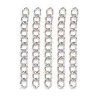 100pc 304 Stainless Steel Chain Extender Soldered Stainless Steel Color 45~55x3mm Link: 4x3x0.5mm.