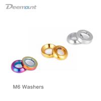 Deemount M6 Titanium Alloy Washers Concave Convex 2 Sets Ti Spacers Hydraulic Brake Caliper Gasket MTB BMX Spacer Other Bike parts