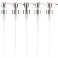 5Pcs Stainless Steel Soap Pump Replacement 28 Teeth Metal Bottle Nozzles Lotion Dispenser Head