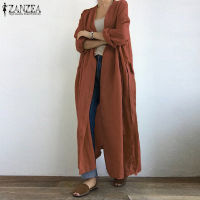 ZANZEA Women Long Sleeve Cardigan Coat Casual Holiday Loose Tops Outwear