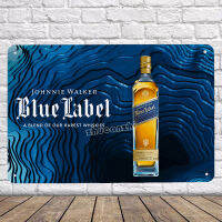 Johnnie Walker Blue Label Metal Tin Sign Restaurant Decoration Painting Kitchen Decor 03