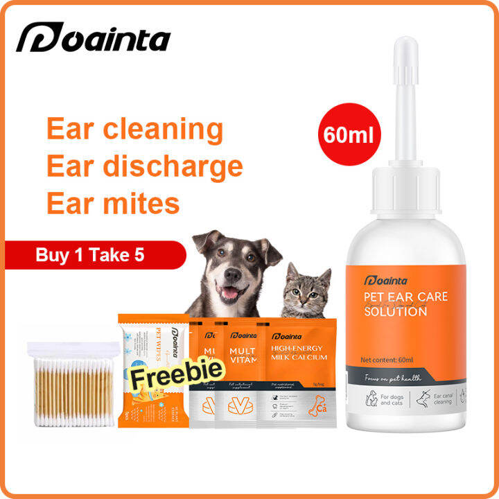 PUAINTA Pet Ear Cleaner Drops Ear Mites Odor Removal Ear Drops Ear ...