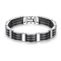 Heavy Mens Bracelet Chain 316L Stainless Steel Silicone Bangles Rock Punk Link Bands Jewelry