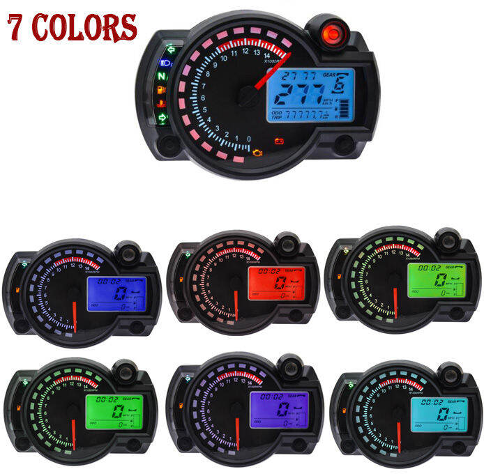 Motorcycle KOSO Digital RX2N LCD Odometer With 7 Colors Backlight Moto