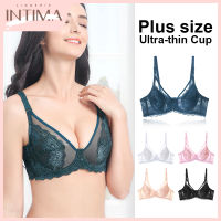 INTIMA บราขนาดพลัสไซส์พร้อมดันบราซับในทำจากผ้าฝ้ายสำหรับผู้หญิงบราเซ็กซี่ชุดชั้นในลูกไม้ระบายอากาศได้ป้องกันการหย่อนคล้อยปรับขนาดได้เสื้อชั้นในสตรี