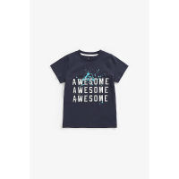 เสื้อยืดเด็กผู้ชาย Mothercare black awesome t-shirt ZC387