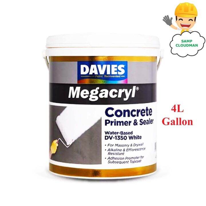 Davies Concrete Primer Sealer DV1350 White 4L Megacryl Waterbased MCS