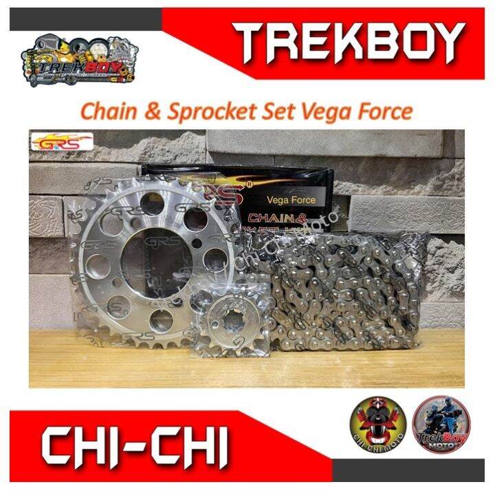 ORIGINAL GRS Chain and Sprocket Set for Vega Force [Made in Malaysia