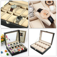 10 Slots Retro PU Watch Box Case Organizer Display for Men Women, Brilliant PU Box with Soft Leather Pillows