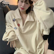 Oooo sweater for women POLO collar sweater spring and autumn thin loose
