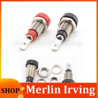 Merlin Irving Shop 5pcs Female Jack Chassis Panel Mount Socket 2mm male Banana plug Connector for Non-Shrouded Brass Nickel plated