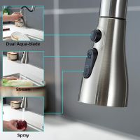 G1/2 Kitchen Faucet Sprayer Head Replacement - Pull Down Faucet Spray Head 3 Function Kitchen Tap Spray Spout Part