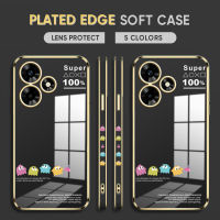 [ฟรีสายคล้อง] สำหรับ Infinix Hot 30 Play Cell เคสโทรศัพท์การ์ตูน Pac-Man เคสขอบสี่เหลี่ยมลวดลายเกมชุบเคสโทรศัพท์เคสโทรศัพท์นิ่มหรูหรา