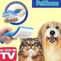 แปรงหวีขน สำหรับ สุนัขและแมว (สีฟ้า) PetZoom Self Cleaning Grooming Brush ST0219