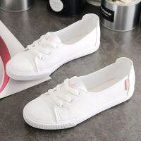 HOT★Comemore สบายสตรีสีขาวแบนสบายๆ Lace-Up รองเท้าฤดูร้อนรองเท้าผ้าใบ Vulcanized ผู้หญิง Light Soft Loafers ตื้น