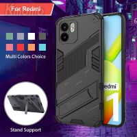 Punk Style Stand Holder Casing For Xiaomi Redmi A1 10 2022 10C 10A 9A 9C Full Camera Protective Phone Case Shell Armor Anti Drop Shockproof Hard Case Bracket Back Cover