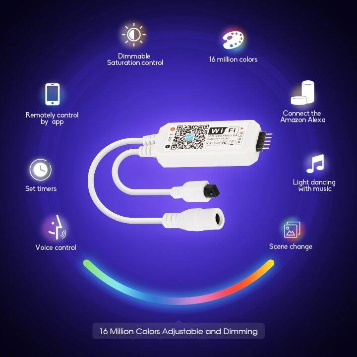 hot-sales-wangshenghui-แถบชุดไฟ-wifi-อัจฉริยะ-rgbw-พร้อม-echo-alexa-plus-google-home-ควบคุมด้วยเสียงได้กันน้ำ5เมตรแถบแอลอีดีอาร์จีบี300