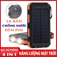 Sạc Dự Phòng Năng Lượng Mặt Trời Đa Năng, Chống Nước, Đèn Pin Kép, La Bàn