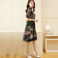 winners Women Sleeveless V Neck Strap Dresses+Floral Chiffon Blouse 2pcs