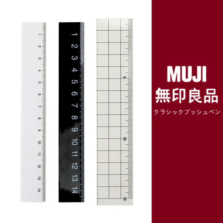 Japanese stationery blackandwhite ruler 15 doublesided scale student